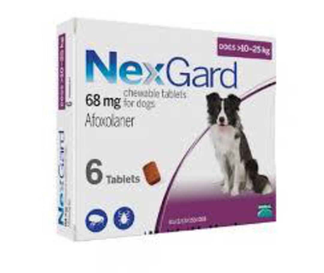 NexGard Chewable Flea Treatment for Medium Dogs 10-25kg (Purple / 3 chewable) image 0